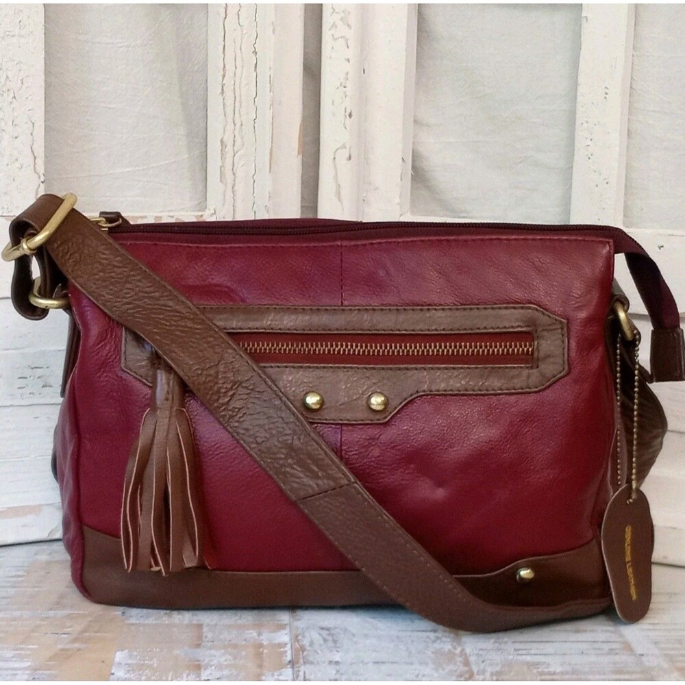 Vintage Y2K Boho Soft Leather Multi-Pocket Crossbody Shoulder Bag Cottagecore